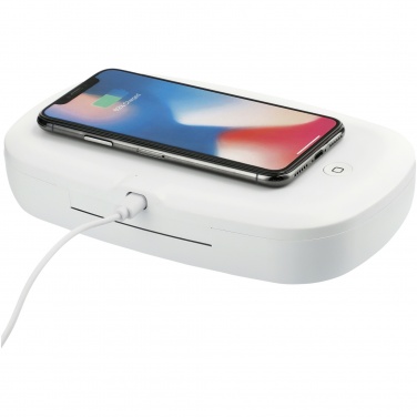 Logotrade Geschäftsgeschenke das Foto: Capsule UV Smartphone Sterilisator mit kabellosem 5 W Ladepad
