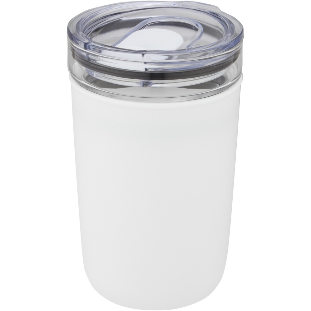 Logotrade Firmengeschenke das Foto: Bello 420 ml Glasbecher mit Außenwand aus recyceltem Kunststoff