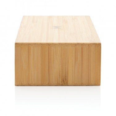 Logotrade Logogeschenke das Foto: Wecker mit 5W Wireless Charger aus Bambus