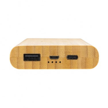 Logotrade Werbegeschenke das Foto: 8.000mAh Bambus-Wireless-Powerbank