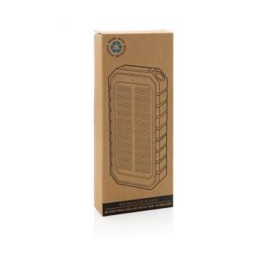 Logotrade werbemittel das Foto: 10.000 mAh Solar-Powerbank mit 10W Wireless aus RCS Plastik