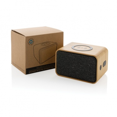 Logotrade Geschäftsgeschenke das Foto: RCS rPlastik-3W Speaker mit Bambus & 5W Wireless Charger