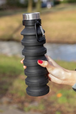 Logotrade Geschäftsgeschenke das Foto: Auslaufgeschützte faltbare Silikonflasche
