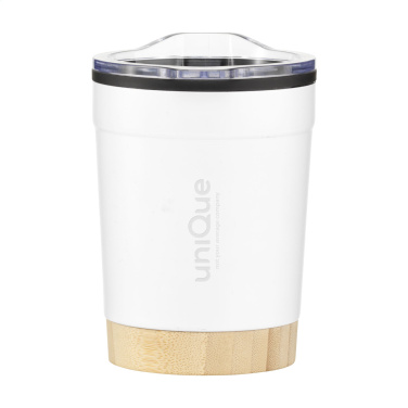 Logotrade werbemittel das Foto: Kobe Bamboo RCS Kaffeetasse aus recyceltem Stahl, 350 ml