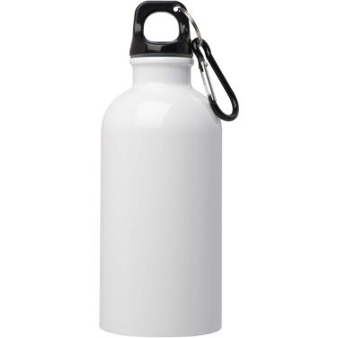 Logotrade Werbeartikel das Foto: Oregon 400 ml RCS-zertifizierte, einwandige Trinkflasche aus Edelstahl mit Karabinerhaken