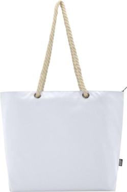 Logotrade Firmengeschenke das Foto: Panama Strandkühltasche mit Kordelgriffen aus recyceltem GRS-Material
