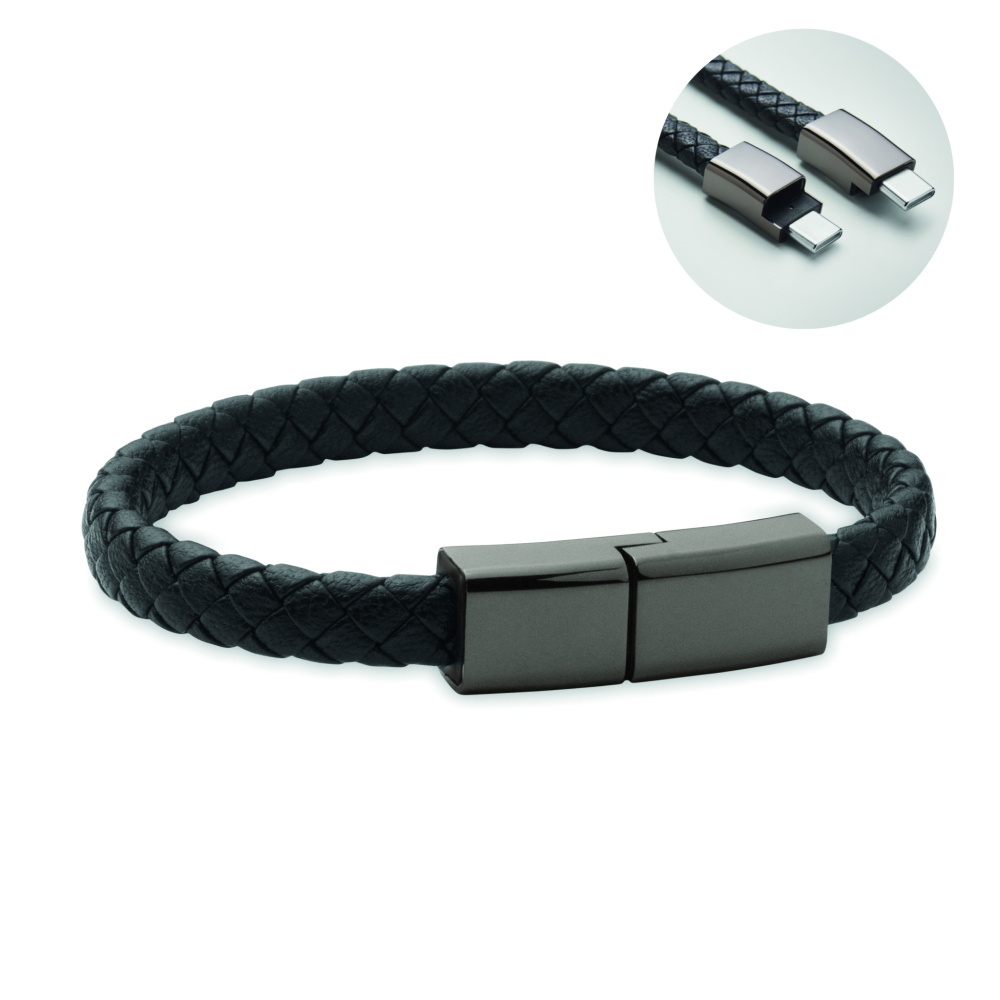 Logotrade Geschäftsgeschenke das Foto: 60W Flecht-Armband-Ladekabel