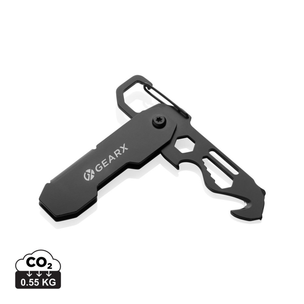 Logotrade Logogeschenke das Foto: Gear X faltbares EDC-Werkzeug mit Karabinerhaken