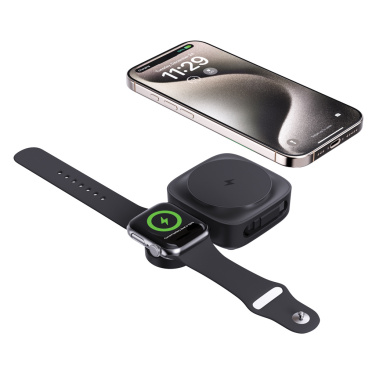 Logotrade Werbeartikel das Foto: Urban Vitamin Goleta 2-in-1 15W Magnetic Wireless Charger