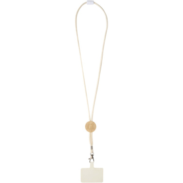Logotrade Logogeschenke das Foto: Adhab Smartphone Lanyard mit Bambusdetails