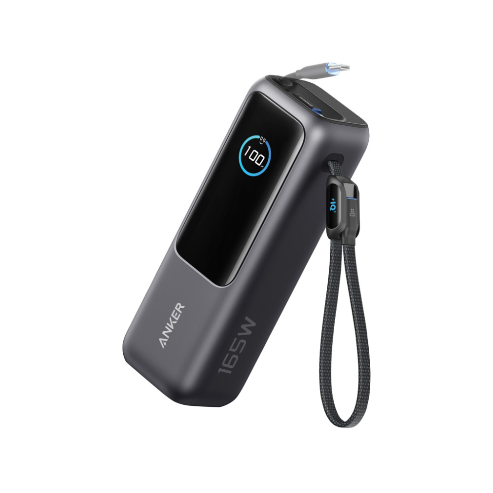 Logotrade Firmengeschenke das Foto: Anker Powerbank 25.000mAh-165W, mit integr. einziehb. Kabel