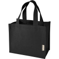 Odessa 9 L Mini-Tragetasche mit Bodenfalte aus 220 g/m² GRS Recyclingbaumwolle, Schwarz