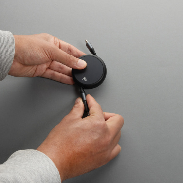 Logotrade Firmengeschenke das Foto: Terra ausziehbares 240W 2-in-1 Kabel aus RCS rec. Aluminium