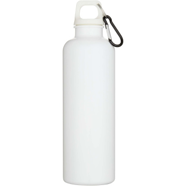 Logotrade Werbeartikel das Foto: Oregon 750 ml einfarbige RS-zertifizierte Wasserflasche aus recyceltem Kunststoff mit Karabinerhaken