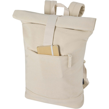 Logotrade Geschäftsgeschenke das Foto: Recanvas 14” GRS recycelter Rolltop-Rucksack 16L