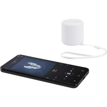 Logotrade Werbegeschenke das Foto: Velkis 3 W Bluetooth® Lautsprecher aus recyceltem Kunststoff