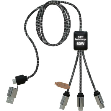 Logotrade Logogeschenke das Foto: SCX.design C33 60W Typ C Ladekabel mit doppeltem Leuchtlogo