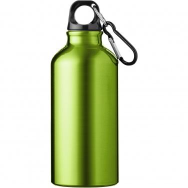 Logo trade advertising product photo of: Oregon 400 ml aluminium water bottle with carabiner