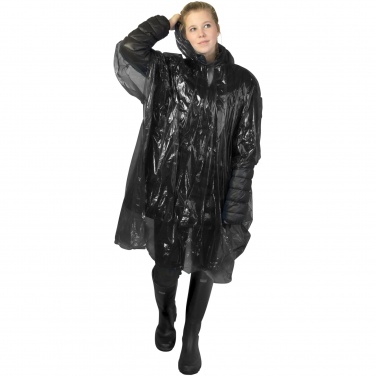 Logo trade business gifts image of: Ziva disposable rain poncho with storage pouch