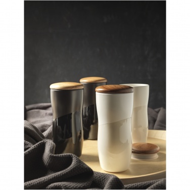 Logo trade promotional merchandise photo of: Double-walled ceramic tumbler Reno 370 ml