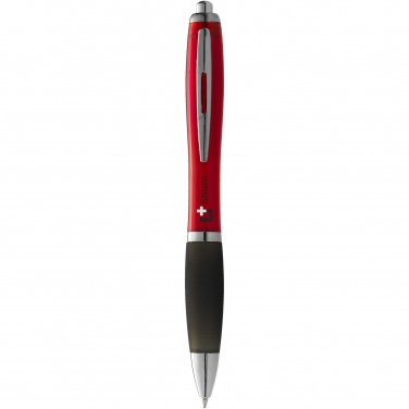 Logo trade business gift photo of: Nash ballpoint pen coloured barrel and black grip