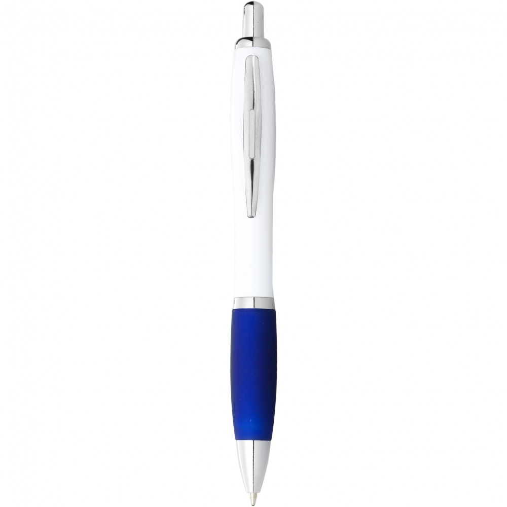 Logo trade promotional merchandise photo of: Nash ballpoint pen with white barrel and coloured grip