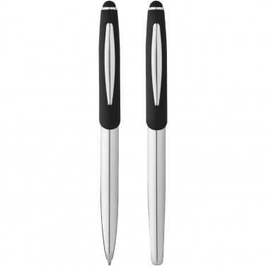 Logo trade promotional giveaways image of: Geneva stylus ballpoint pen and rollerball pen set