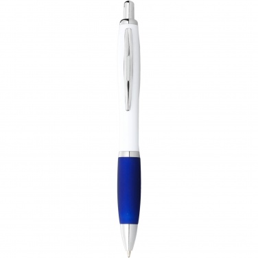 Logotrade promotional products photo of: Nash ballpoint pen white barrel and coloured grip