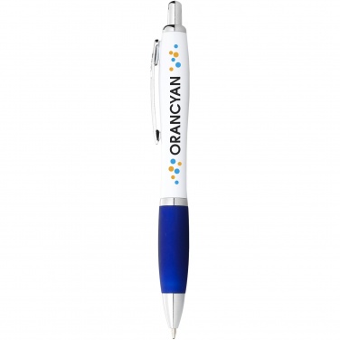 Logotrade promotional merchandise image of: Nash ballpoint pen white barrel and coloured grip