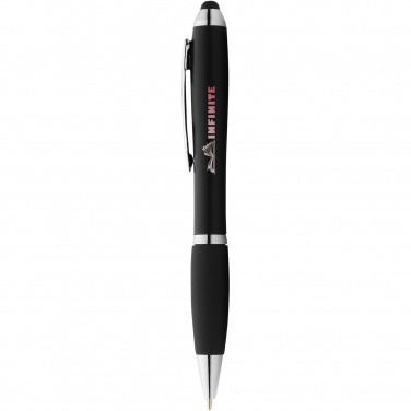 Logo trade promotional merchandise image of: Nash coloured stylus ballpoint pen with black grip
