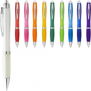 Logo trade advertising products image of: Nash ballpoint pen coloured barrel and grip