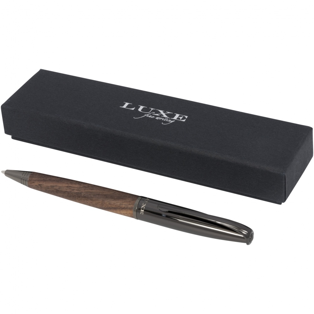 Logo trade promotional items image of: Loure wood barrel ballpoint pen