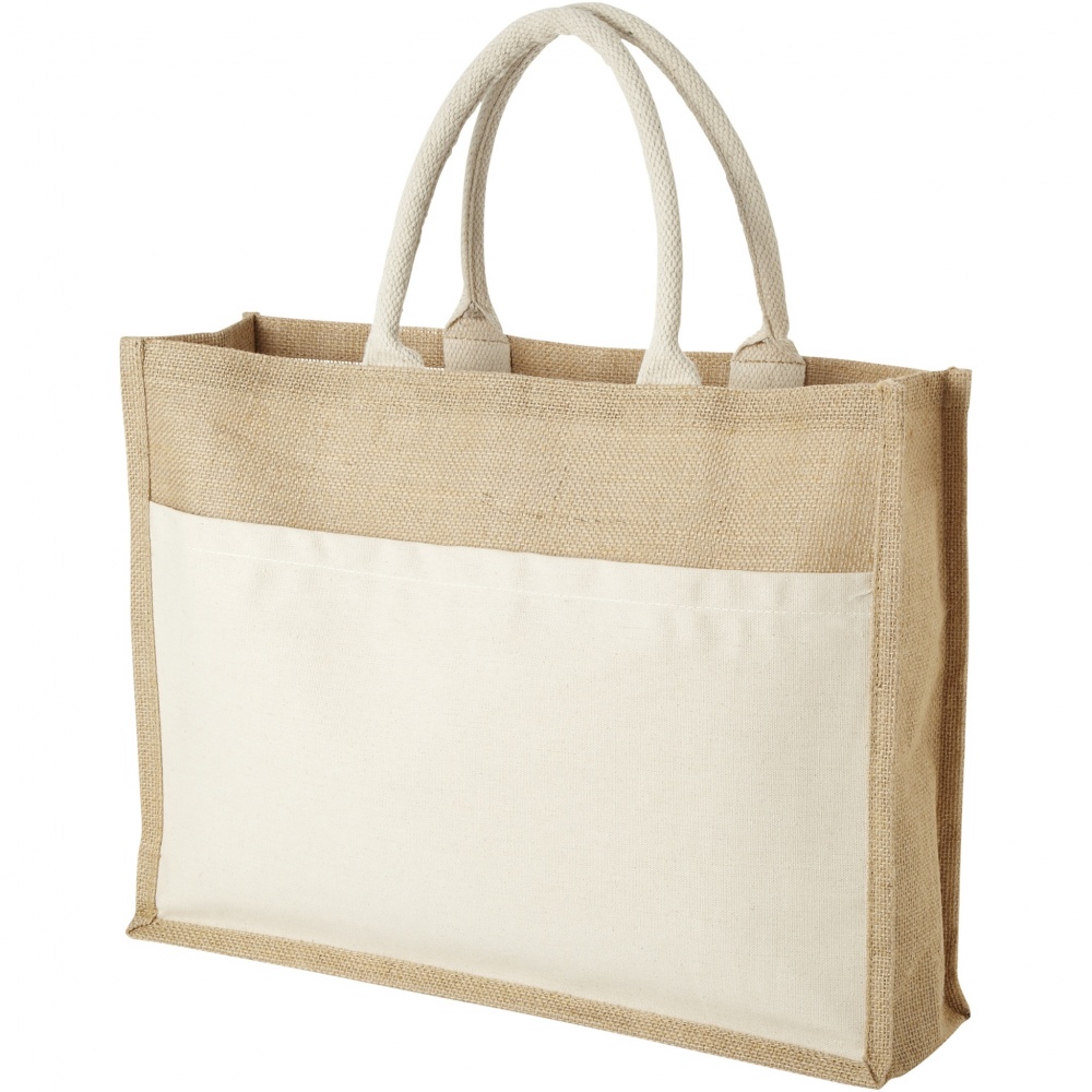 Logotrade promotional giveaways photo of: Mumbay cotton pocket jute tote bag 18L