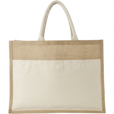 Logotrade promotional merchandise picture of: Mumbay cotton pocket jute tote bag 18L