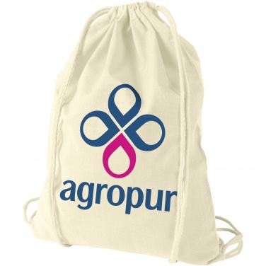 Logo trade promotional products image of: Oregon 100 g/m² cotton drawstring bag 5L