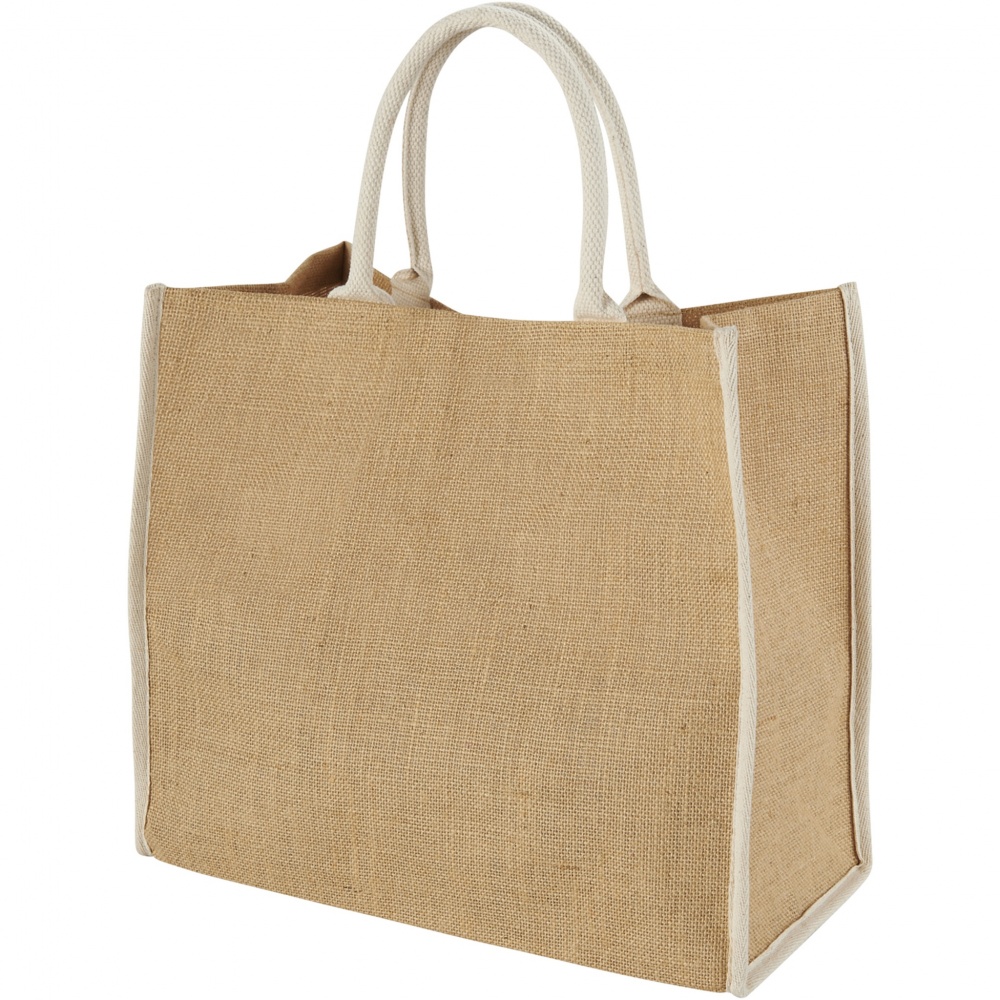 Logotrade corporate gift image of: Harry coloured edge jute tote bag 25L