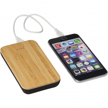 Logo trade promotional item photo of: Future 6000 mAh bamboo/fabric wireless power bank