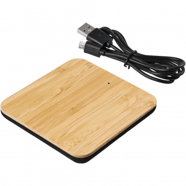 Logotrade promotional merchandise picture of: Leaf 5W bamboo and fabric wireless charging pad
