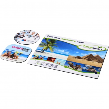 Logo trade promotional products picture of: Brite-Mat® mouse mat and coaster set combo 1