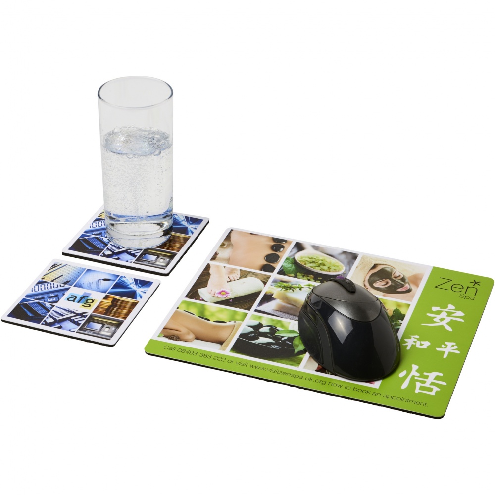 Logotrade business gift image of: Q-Mat® mouse mat and coaster set combo 3