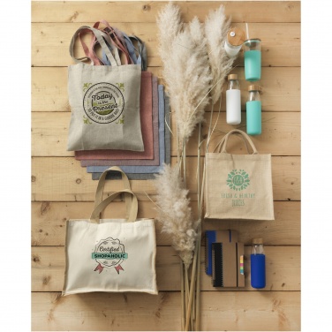 Logo trade promotional gifts image of: Varai 320 g/m² canvas and jute shopping tote bag 23L