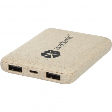 Logo trade promotional gifts picture of: Asama 5000 mAh wheat straw power bank