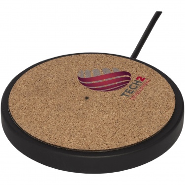 Logo trade promotional merchandise image of: Kivi 10W limestone/cork wireless charging pad
