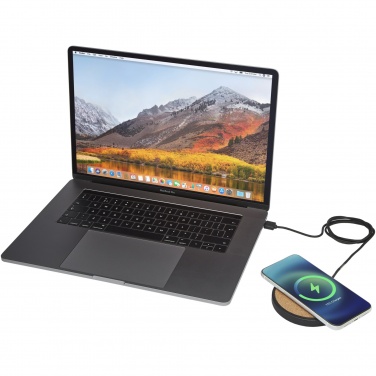 Logo trade promotional products picture of: Kivi 10W limestone/cork wireless charging pad