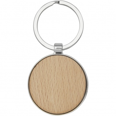 Logo trade promotional items picture of: Moreno beech wood round keychain