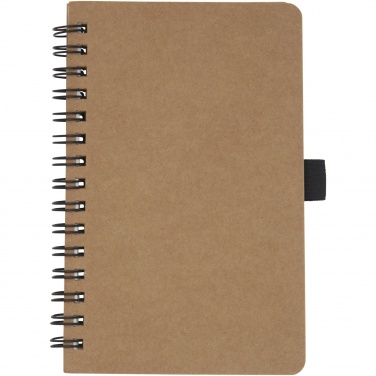 Logo trade corporate gifts image of: Cobble A6 wire-o recycled cardboard notebook with stone paper