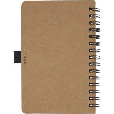 Logo trade promotional items image of: Cobble A6 wire-o recycled cardboard notebook with stone paper