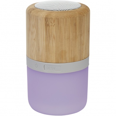 Logo trade promotional item photo of: Aurea bamboo Bluetooth® speaker with light 