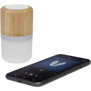 Logo trade promotional product photo of: Aurea bamboo Bluetooth® speaker with light 