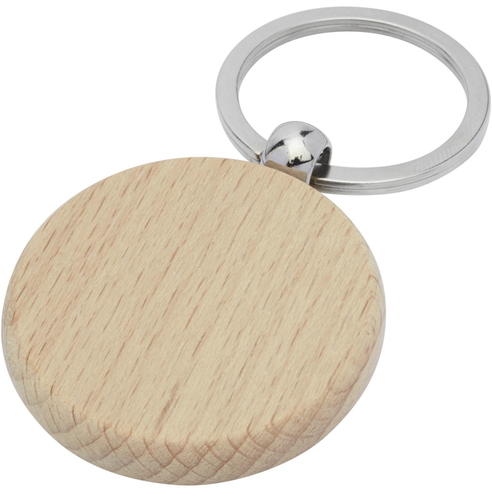Logo trade promotional products picture of: Giovanni beech wood round keychain